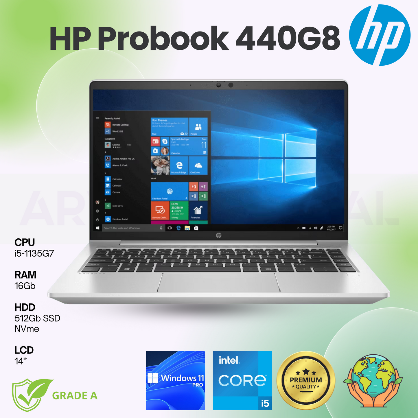 HP Probook 440 G8 | i5-1135G7 | 16Gb | 512Gb SSD NVME | 14'' | Windows 11 Pro