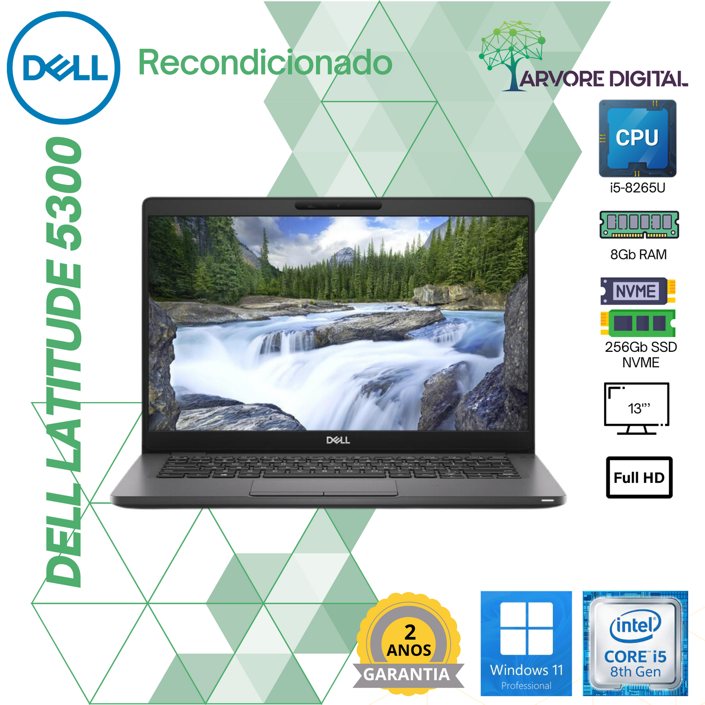 Dell Latitude 5300 |  i5-8365U | 8GB | 256Gb SSD | 13' | W11Pro