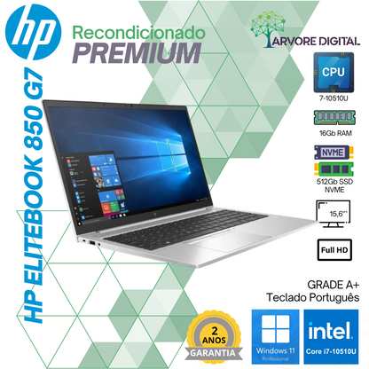 HP Elitebook 850 G7 | i7-10510U | 16Gb | 512Gb NVME | 15,6'' | Teclado PT | W11Pro | GRADEA