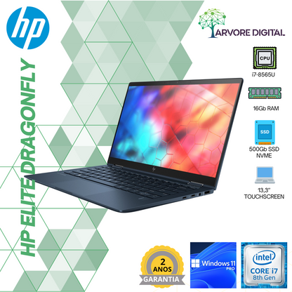 HP Elite DragonFly | i7-8565U | 16Gb | 512Gb NVMe | 13.3'' TouchScreen | W11Pro