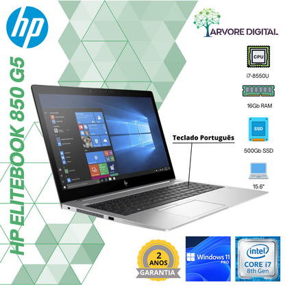 HP EliteBook 850G5 | i7-8550U | 16Gb | 500Gb SSD NvMe | 15,6'' | W11 Pro