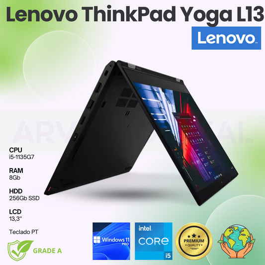 ThinkPad Yoga L13 | i5-1135G7 | 8GB | 256Gb NVME | 13,3'' TouchScreen | Teclado PT | W11 Pro