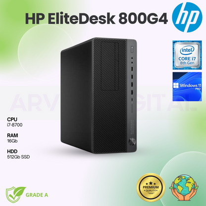 HP EliteDesk 800 G4 Tower | i7-8700 | 16Gb | 512Gb SSD | W11Pro