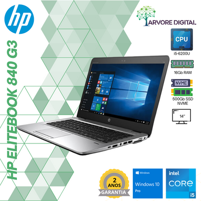 HP Elitebook 840 G3 | i5-6200U | 16Gb | 500Gb SSD NVme | 14" | W10Pro