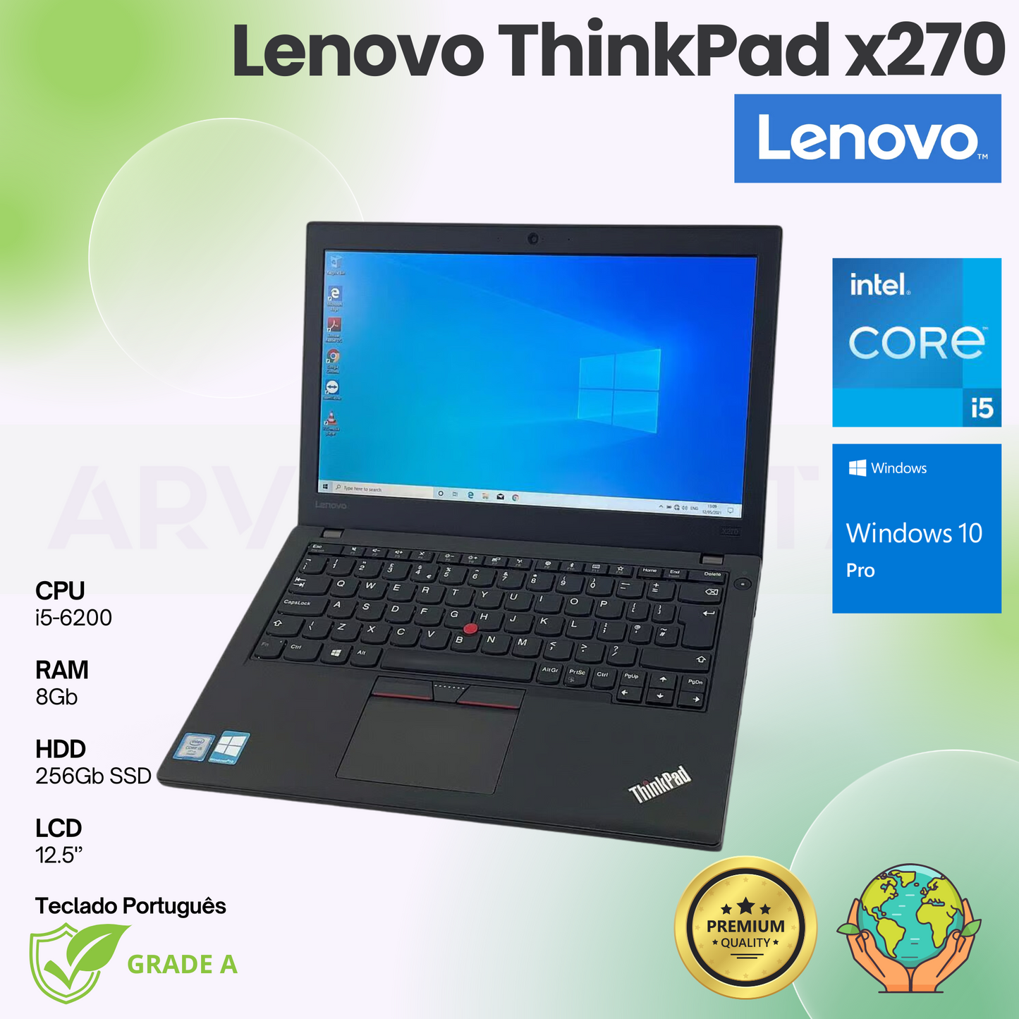 Lenovo ThinkPad X270 | i5-6200 | 8GB | 256Gb SSD | 12,5'' | W10Pro