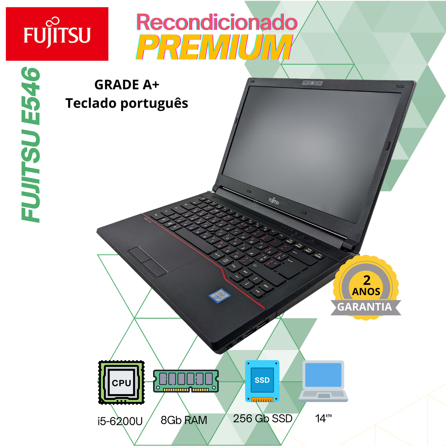 Fujitsu Lifebook E546 | i5-6200U | 8GB | 256Gb SSD | 14'' | Windows 10 Pro