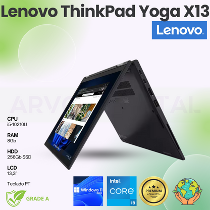 Lenovo ThinkPad Yoga X13 | i5-10210U | 8GB | 256Gb NVME | 13,3'' TouchScreen | Teclado PT | W11 Pro