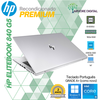HP Elitebook 840 G5 | i5-8350U | 16Gb | 256Gb NVMe | 14'' |  Teclado PT | Windows 11 Pro | GRADE A+