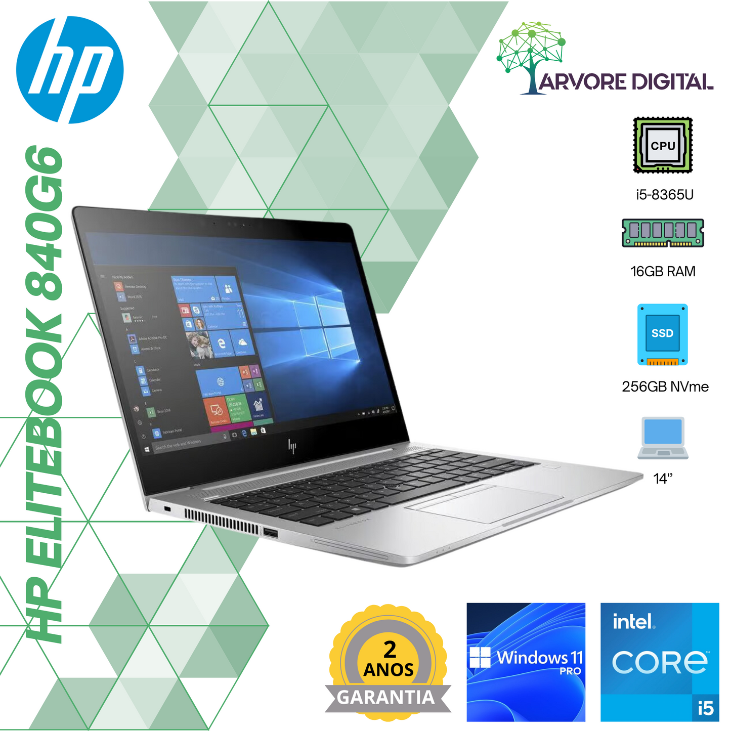 HP Elitebook 840G6 | i5-8365U | 16Gb | 256Gb NVME | 14'' | W11Pro