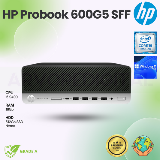 HP ProDesk 600 G5 SFF | i5-9400 | 16Gb | 512Gb SSD NVme | Windows 11 Pro