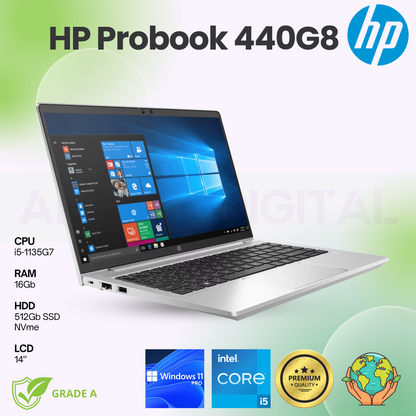 HP Probook 440 G8 | i5-1135G7 | 16Gb | 512Gb SSD NVME | 14'' | Windows 11 Pro