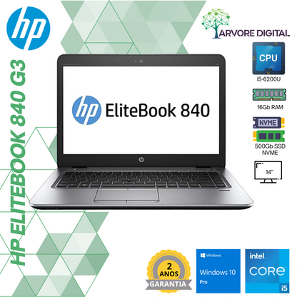 HP Elitebook 840 G3 | i5-6200U | 16Gb | 500Gb SSD NVme | 14" | W10Pro