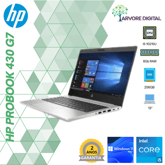 HP Probook 430 G7 | i5-10210U | 8Gb | 256Gb SSD | 13'' | Windows 11 Pro
