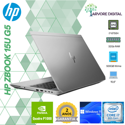 Zbook 15u G5 | i7-8750H | 32Gb | 500Gb NVme | Quadro P1000 4Gb | Windows 11 Pro