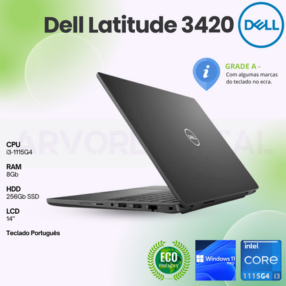 Dell Latitude 3420 |  i3-1115G4 | 8GB | 256Gb SSD | 14'' | Teclado PT | W11Pro