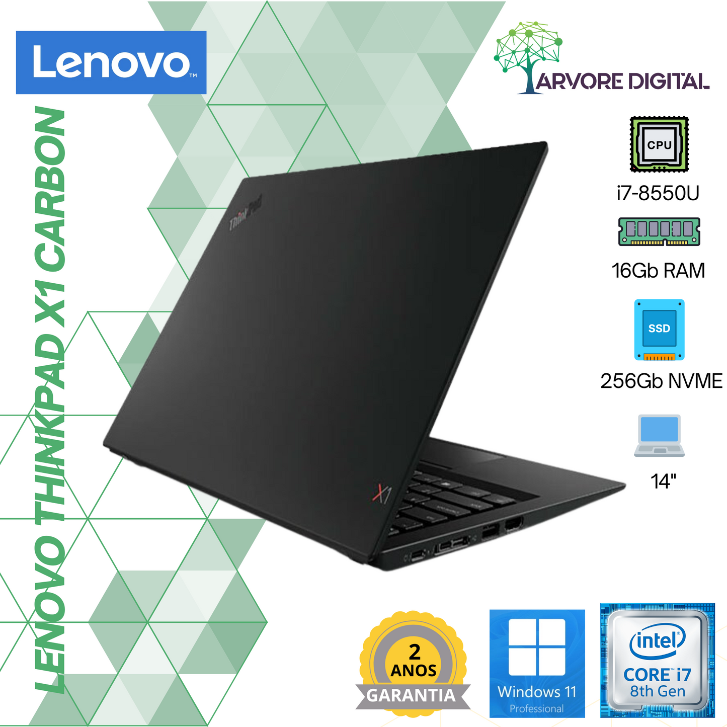Lenovo ThinkPad X1 Carbon G7 | i7-8550U | 16Gb | 256Gb NVME | W11Pro