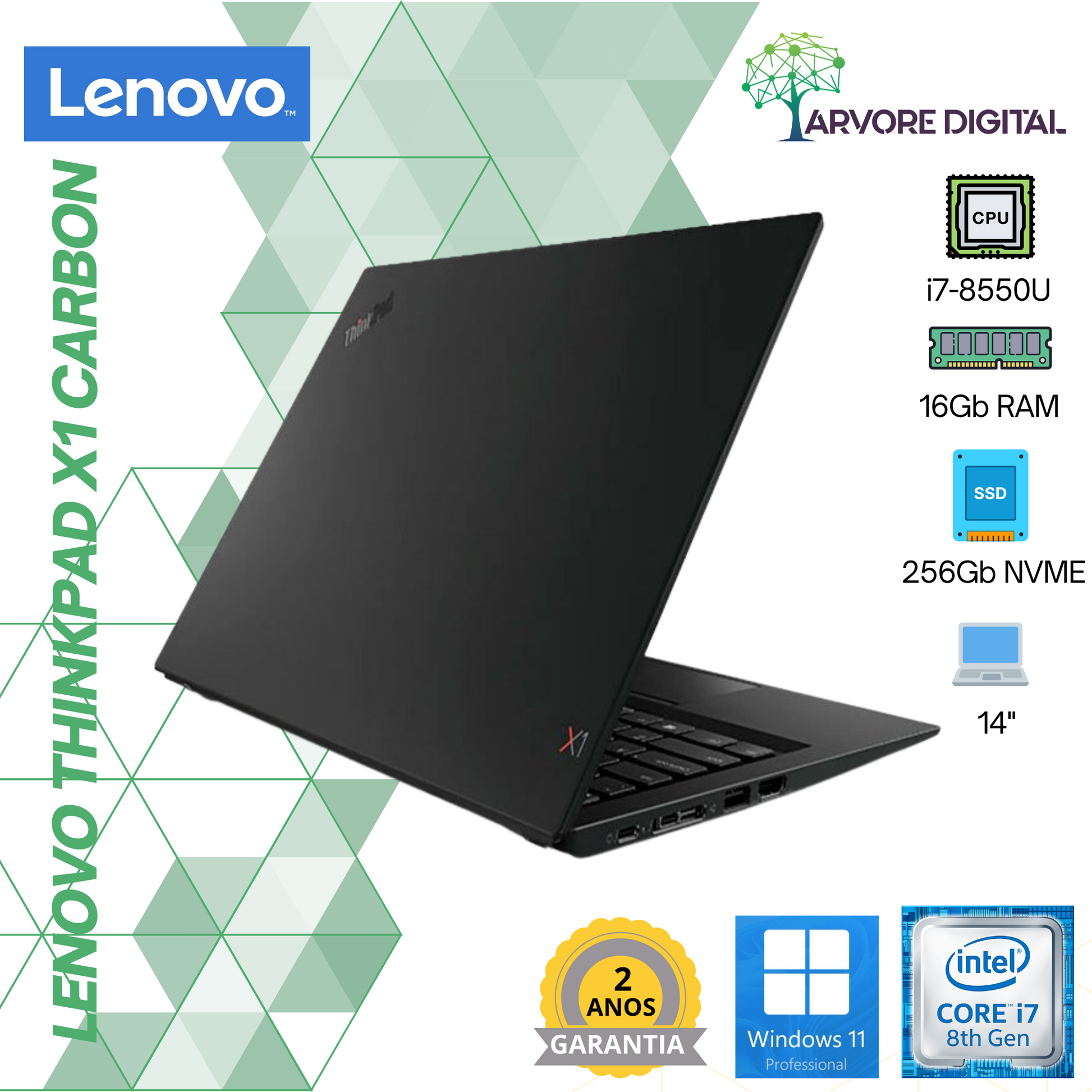 Lenovo ThinkPad X1 Carbon G7 | i7-8550U | 16Gb | 256Gb NVME