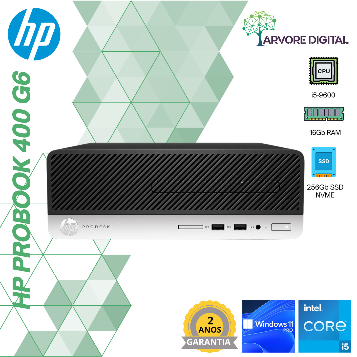HP ProDesk 400 G6 SFF | i5-9600 | 16Gb | 256Gb SSD NVME | Windows 11 Pro