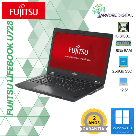 Fujitsu Lifebook U728 | i3-8130U | 8GB | 256Gb SSD | 12,5'' | Windows 11 Pro