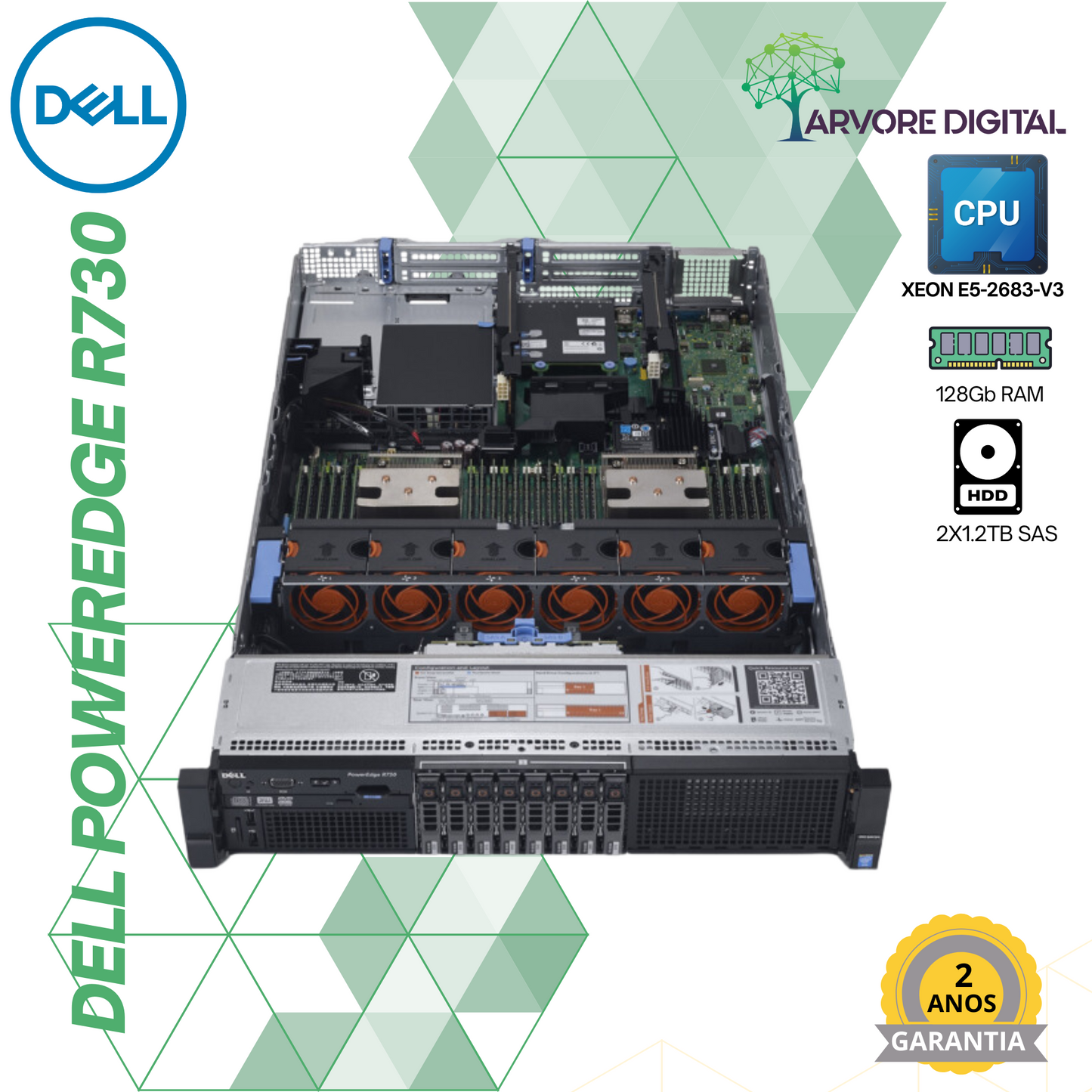 Dell PowerEdge R370 | XEON E5-2683-V3 | 128GB | 2 x 1.2TB SAS