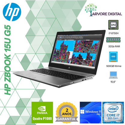 Zbook 15u G5 | i7-8750H | 32Gb | 500Gb NVme | Quadro P1000 4Gb | Windows 11 Pro