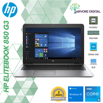 HP EliteBook 850G3 | i5-6300U | 8GB | 256SSD | 15,6'' | TECLADO PT | W10Pro