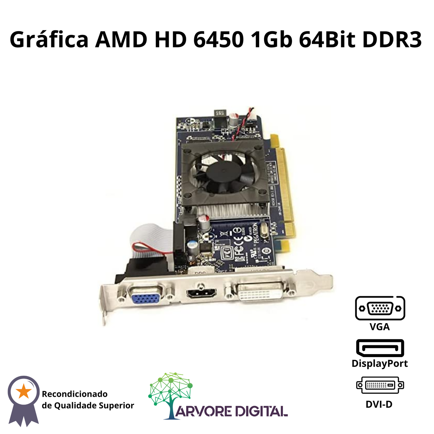 Placa Gráfica AMD HD 6450 1Gb